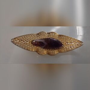 Gold and Purple Women's Brooch